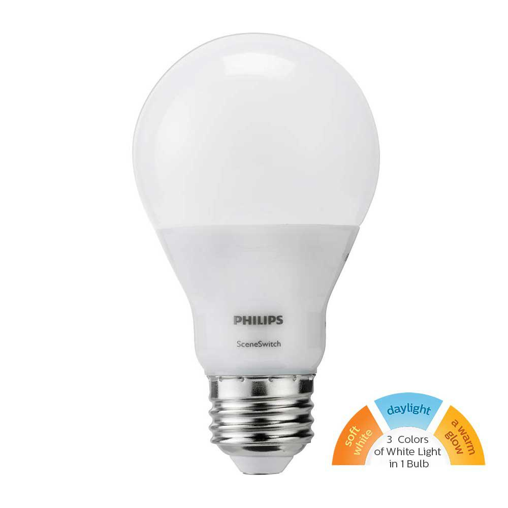 Philips 60 Watt Equivalent A19 Led Sceneswitch Light Bulb Daylight intended for proportions 1000 X 1000