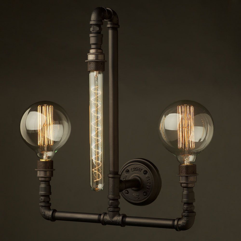 Plumbing Pipe Wall Lamp E27 3 Lights regarding size 1000 X 1000