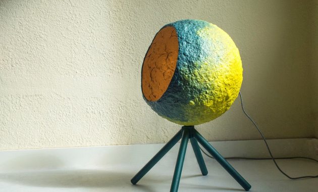 Pluto Paper Mache Lamp Floor Lamp Green Lamp Paper Pulp Lamp within measurements 1500 X 1150