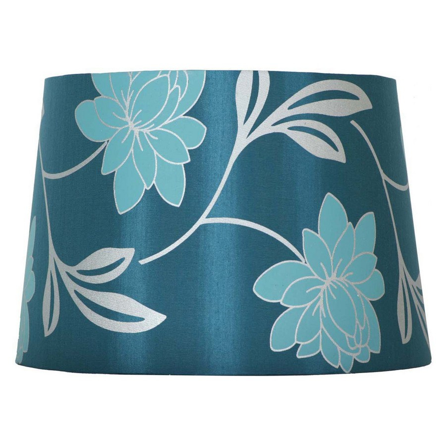 Pretentious Star Portfolio X X Blue Floral Screen Print Drum Lamp for dimensions 900 X 900