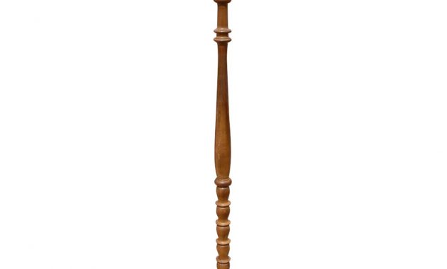 Quality Vintage Walnut Wood Spindle Floor Lamp Europe Antiques within proportions 1043 X 1043