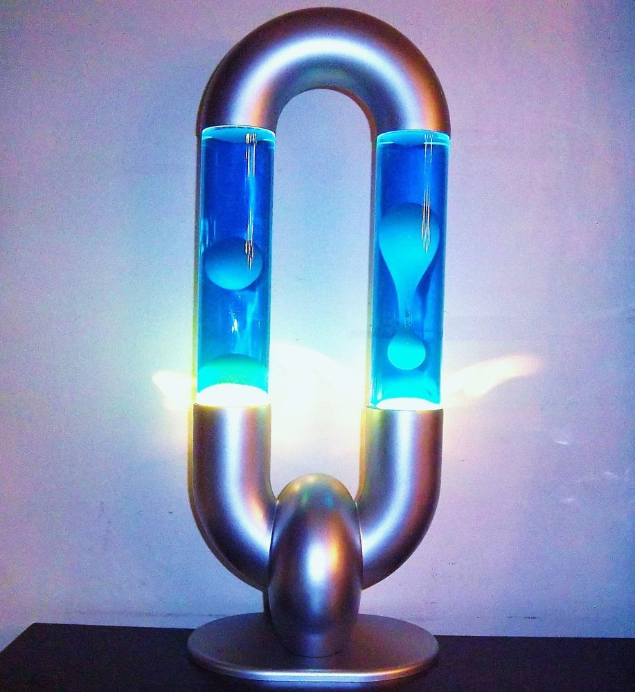 Rare Double Lava Lamp Chain Link Design Retro 70s 80s 90s Vtg Motion with regard to sizing 917 X 1000