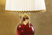 Red And Gold Crystal Glass Table Lamp With White Shade Masiero for size 940 X 1410