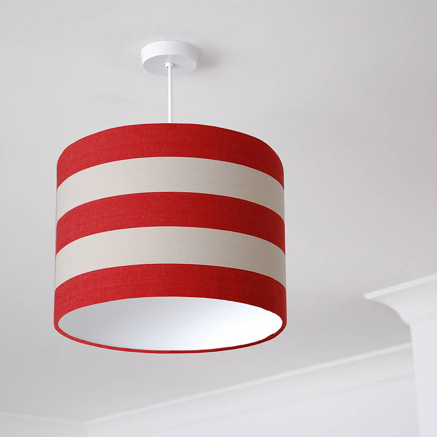 Red And White Deckchair Stripe Lampshade Quirk with dimensions 900 X 900