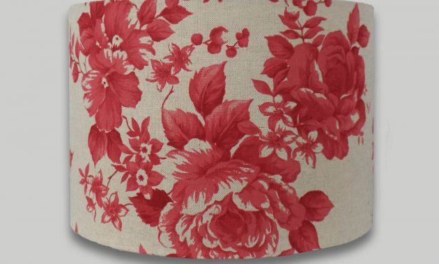 Red Floral Rose Drum Lampshade The Lampshade Barn in proportions 1400 X 1119