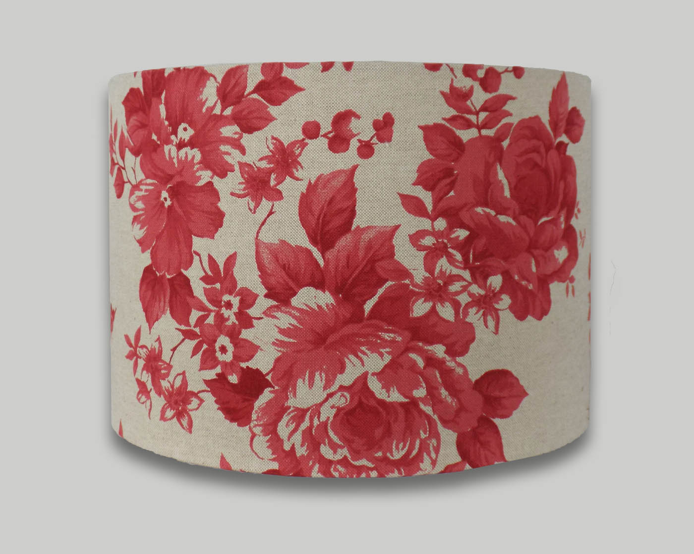 Red Floral Rose Drum Lampshade The Lampshade Barn in proportions 1400 X 1119