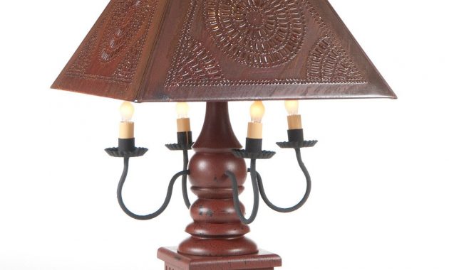 Red Wood Wrought Iron Punched Tin Lamp Handcrafted Ornate pertaining to measurements 1200 X 1200