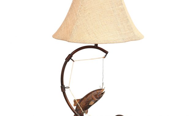 Rustic Table Lamps Fly Rod Trout Table Lampblack Forest Decor with size 1000 X 1000