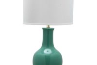 Safavieh 275 In Emerald Ceramic Paris Lamp With White Shade with regard to dimensions 1000 X 1000