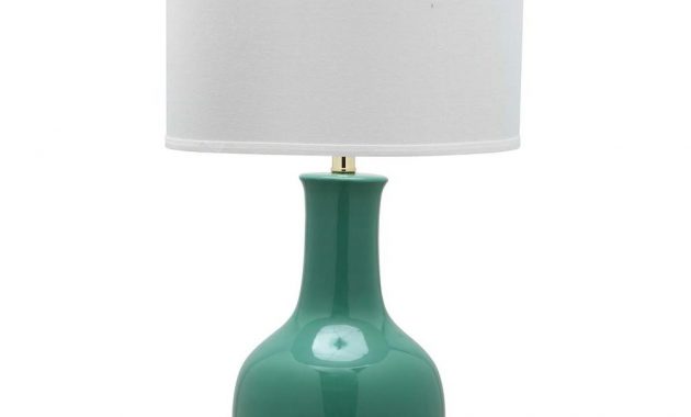 Safavieh 275 In Emerald Ceramic Paris Lamp With White Shade with regard to dimensions 1000 X 1000