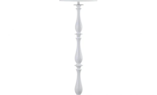 Safavieh Bessie Candlestick 62 In White Floor Lamp With White Shade for measurements 1000 X 1000