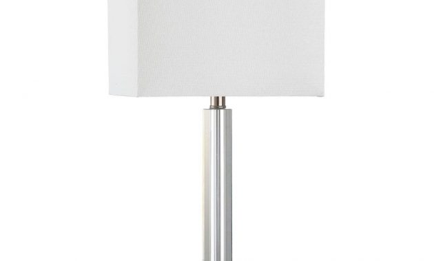 Safavieh Chena 275 In Clear And Silver Table Lamp With Off White regarding measurements 1000 X 1000