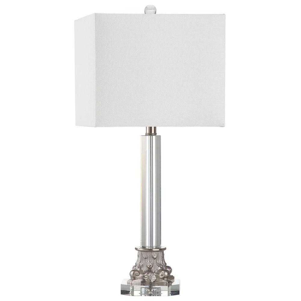 Safavieh Chena 275 In Clear And Silver Table Lamp With Off White regarding measurements 1000 X 1000