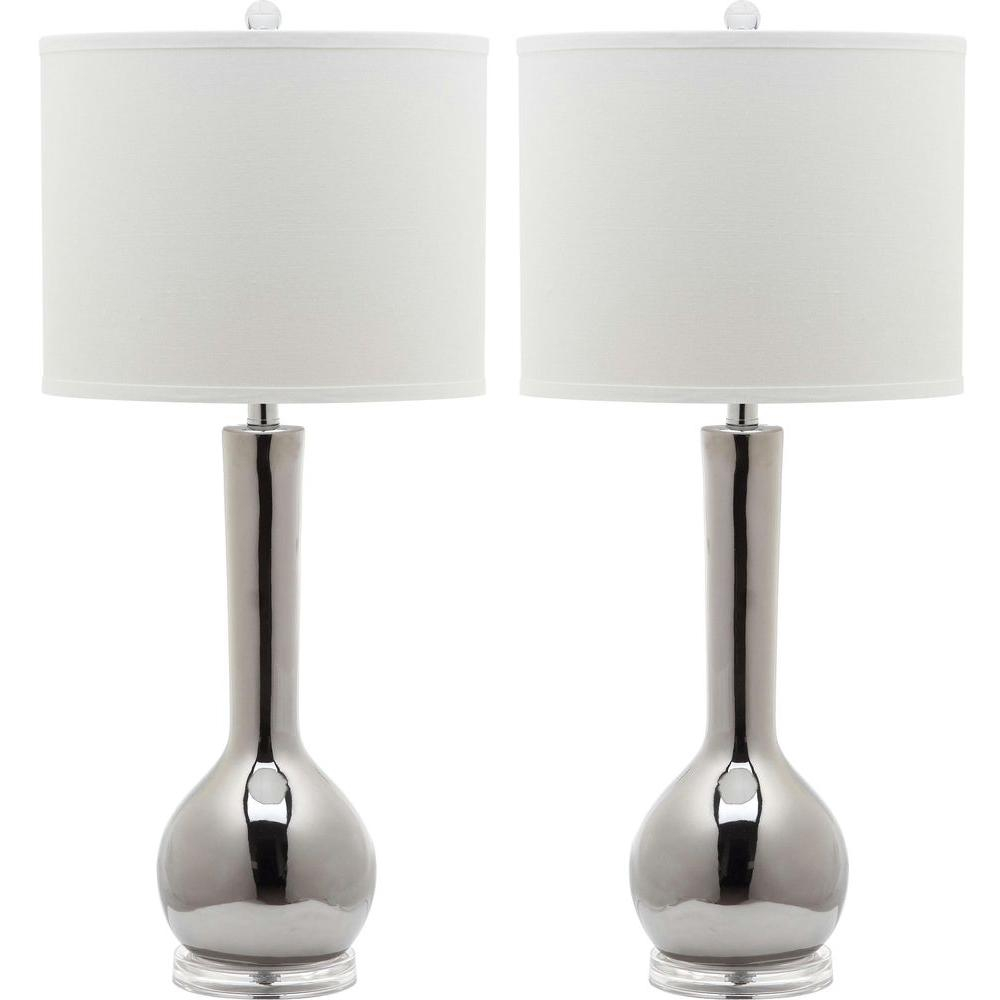 Safavieh Mae 305 In Silver Long Neck Ceramic Table Lamp Set Of 2 pertaining to proportions 1000 X 1000