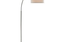 Satin Nickel Arc Floor Lamp With Modern Drum Shade 2278 09 inside dimensions 1000 X 1000