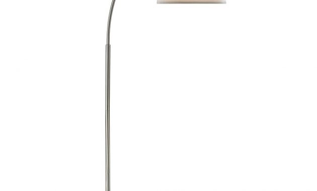 Satin Nickel Arc Floor Lamp With Modern Drum Shade 2278 09 inside dimensions 1000 X 1000