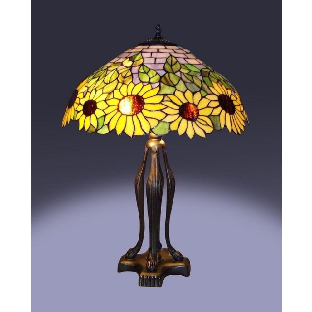 Serena Ditalia 25 In Tiffany Bronze Style Sunflower Table Lamp with regard to measurements 1000 X 1000