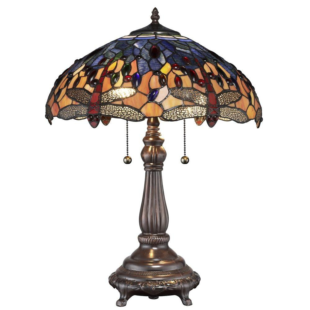 Serena Ditalia Tiffany Red Dragonfly 25 In Bronze Table Lamp pertaining to proportions 1000 X 1000