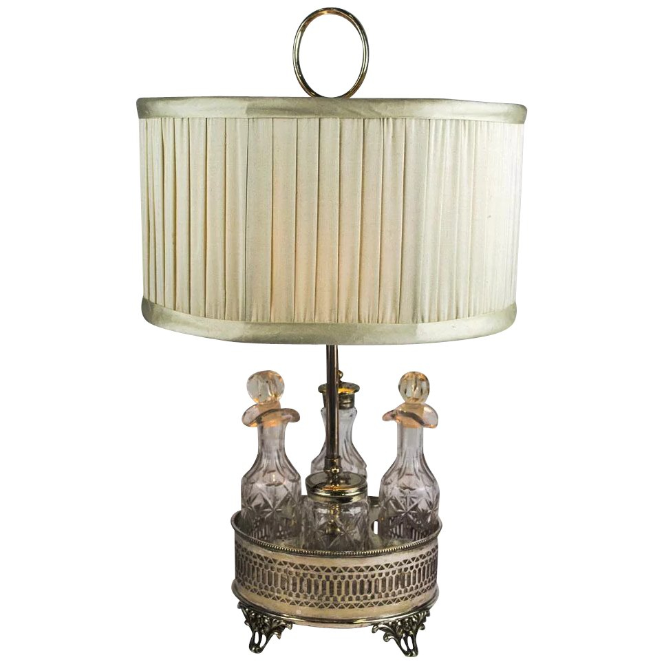 Sheffield Silver Plate And Cut Crystal Cruet Table Lamp Table M throughout dimensions 965 X 965