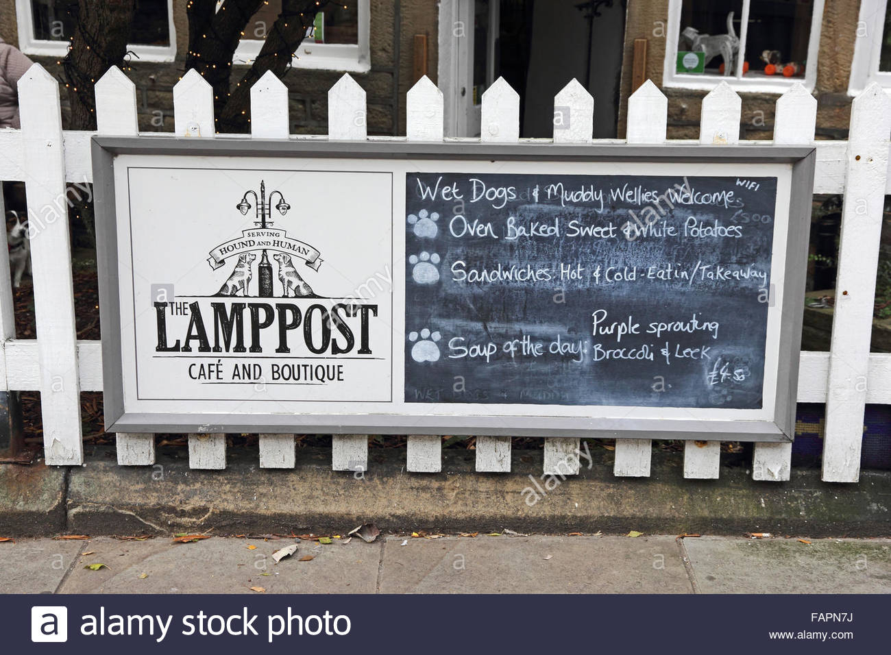 Sign Outside Dog Friendly The Lamppost Cafe And Boutique Hebden intended for proportions 1300 X 956