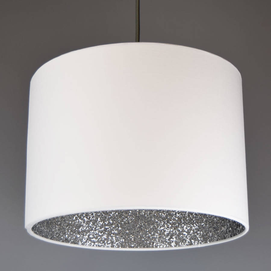 Silver Glitter Sequin Lined Lampshade Choice Of Colours Quirk for dimensions 900 X 900