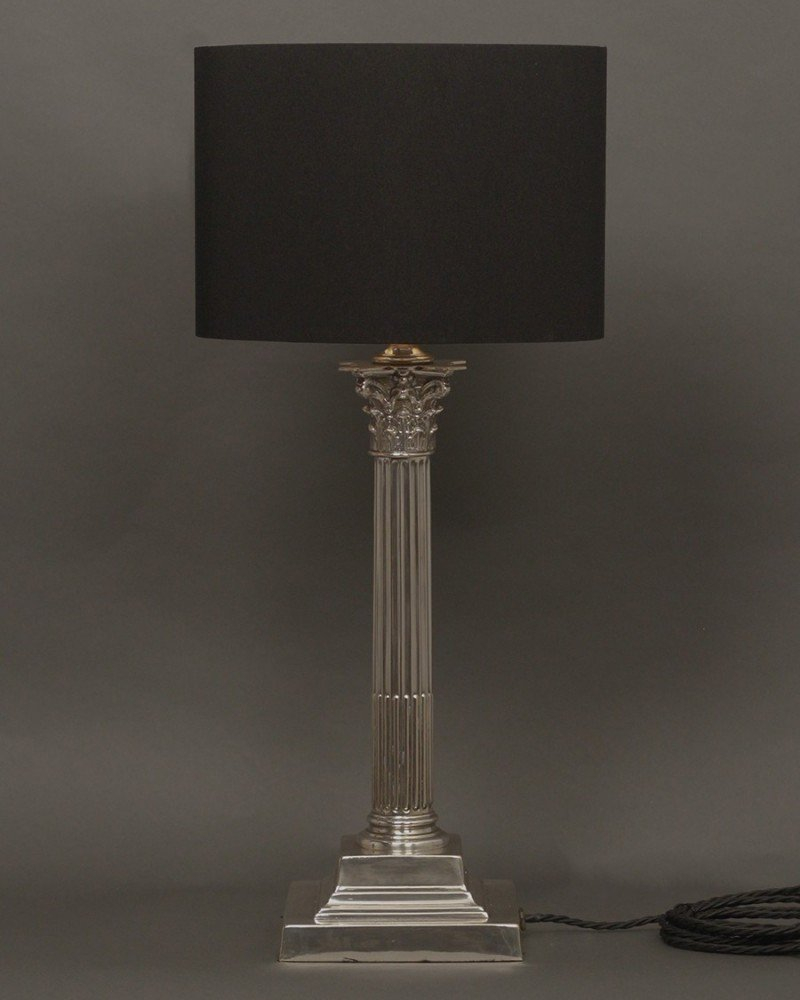 Silver Plate Corinthian Column Table Lamp Antique Lighting pertaining to sizing 800 X 1000