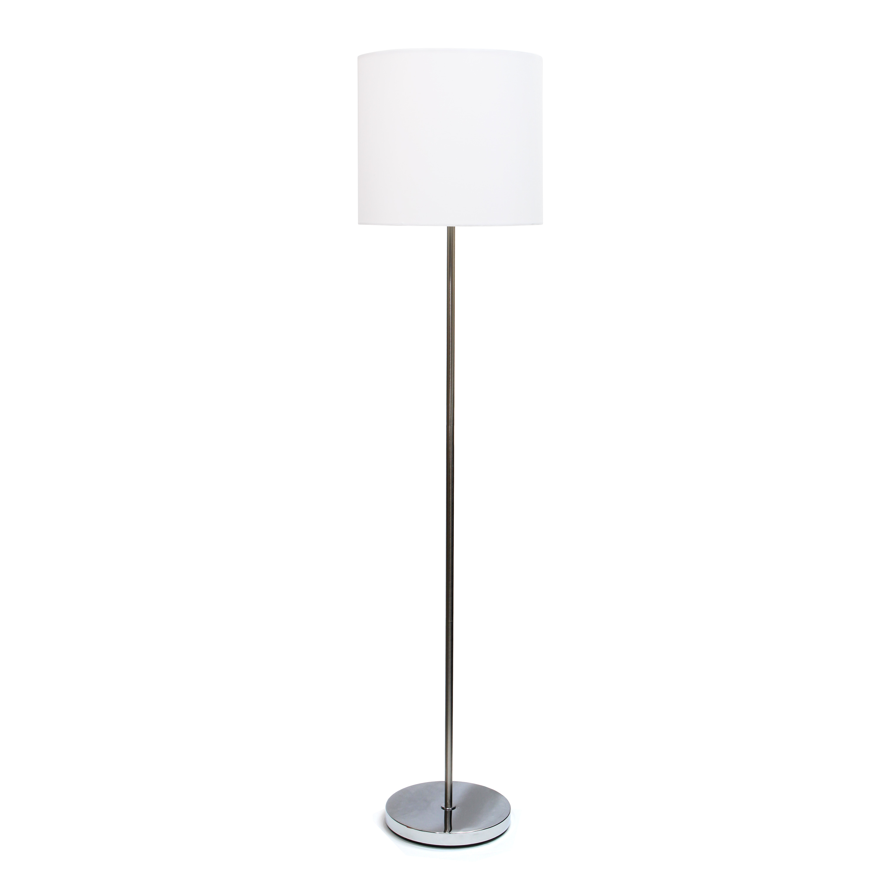 Simple Designs Brushed Nickel Drum Shade Floor Lamp White Crystal within sizing 3000 X 3000