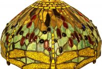 Stained Glass Lamp Shade In Gold Green And Brown With Dragonflies regarding proportions 1957 X 1490