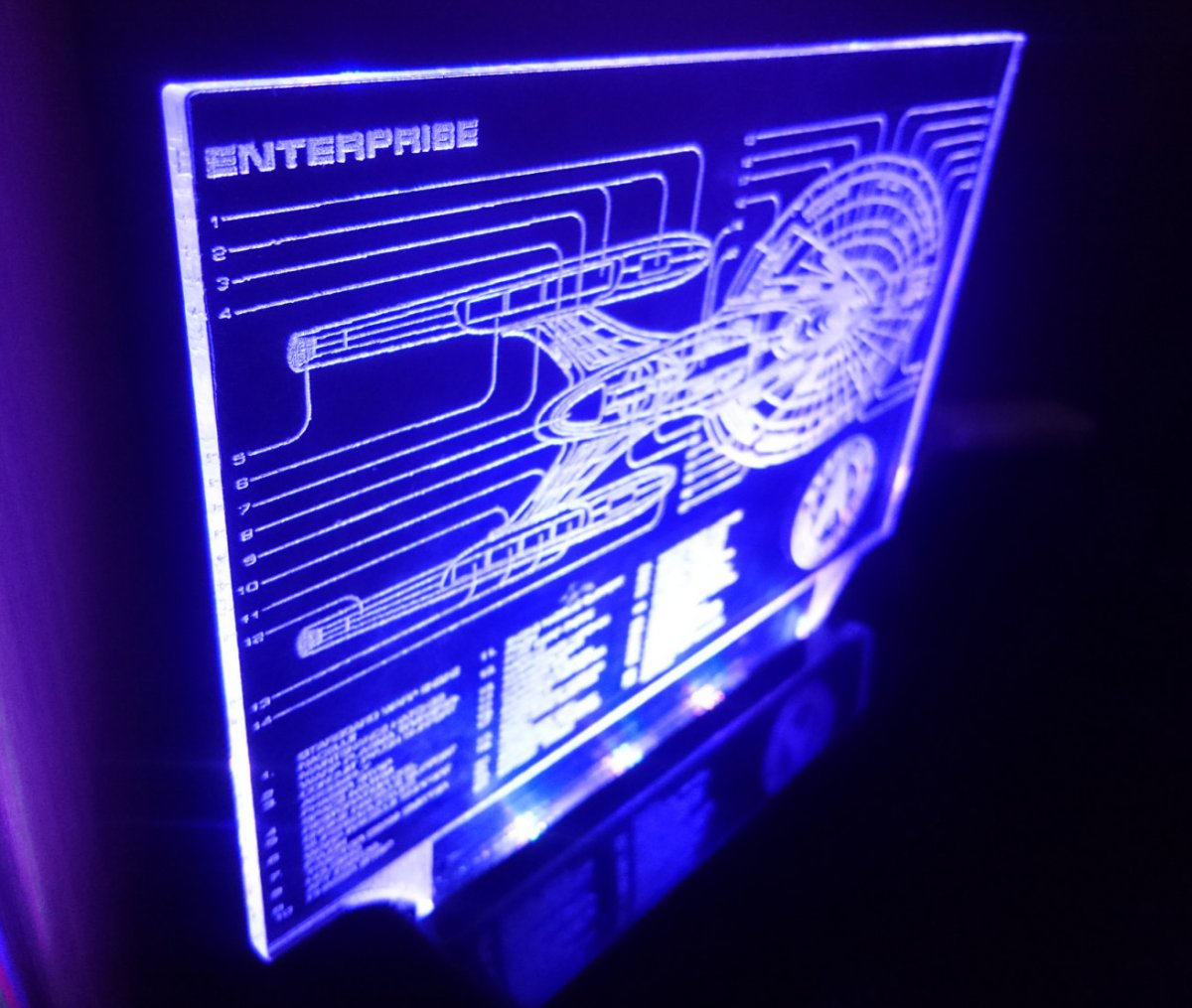 Star Trek Enterprise Blue Print Color Changing Led Desk Lamp 3 Sci inside proportions 1200 X 1015