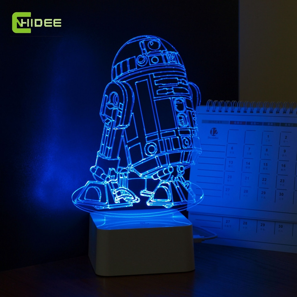 Star Wars Lamp 3d Visual Led Night Lights For Kids Robot R2 D2 Touch pertaining to dimensions 1000 X 1000