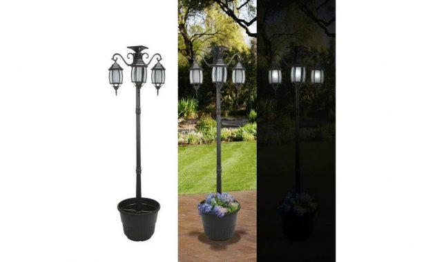Sunergy 50408190 Madison Solar Lamp Post And Planter With 3 Solar within sizing 1280 X 720