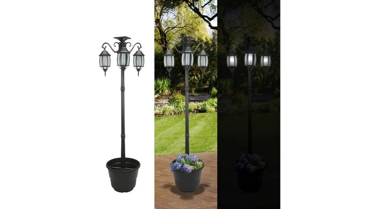 Sunergy 50408190 Madison Solar Lamp Post And Planter With 3 Solar within sizing 1280 X 720