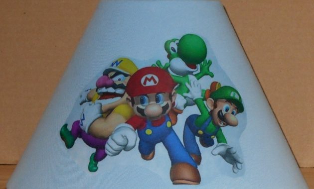 Super Mario Fabric Lampshade Lamp Shade Luigi Yoshi Wario Handmade for proportions 1500 X 1211