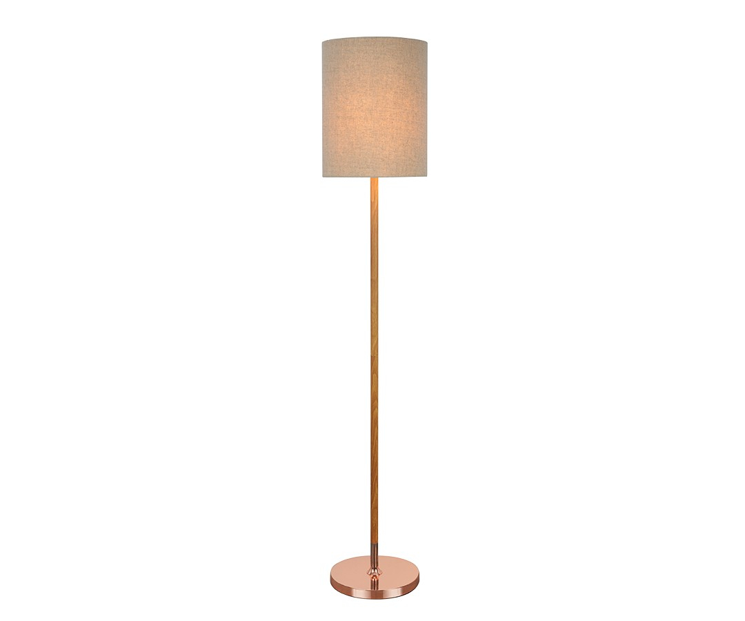 Sutton Floor Lamp In Copperwoodbeige for size 1080 X 900