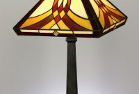 Swooping Pattern Mission Style Stained Glass Table Lamp Temple with size 1247 X 1600