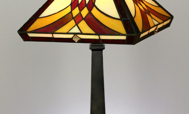 Swooping Pattern Mission Style Stained Glass Table Lamp Temple with size 1247 X 1600