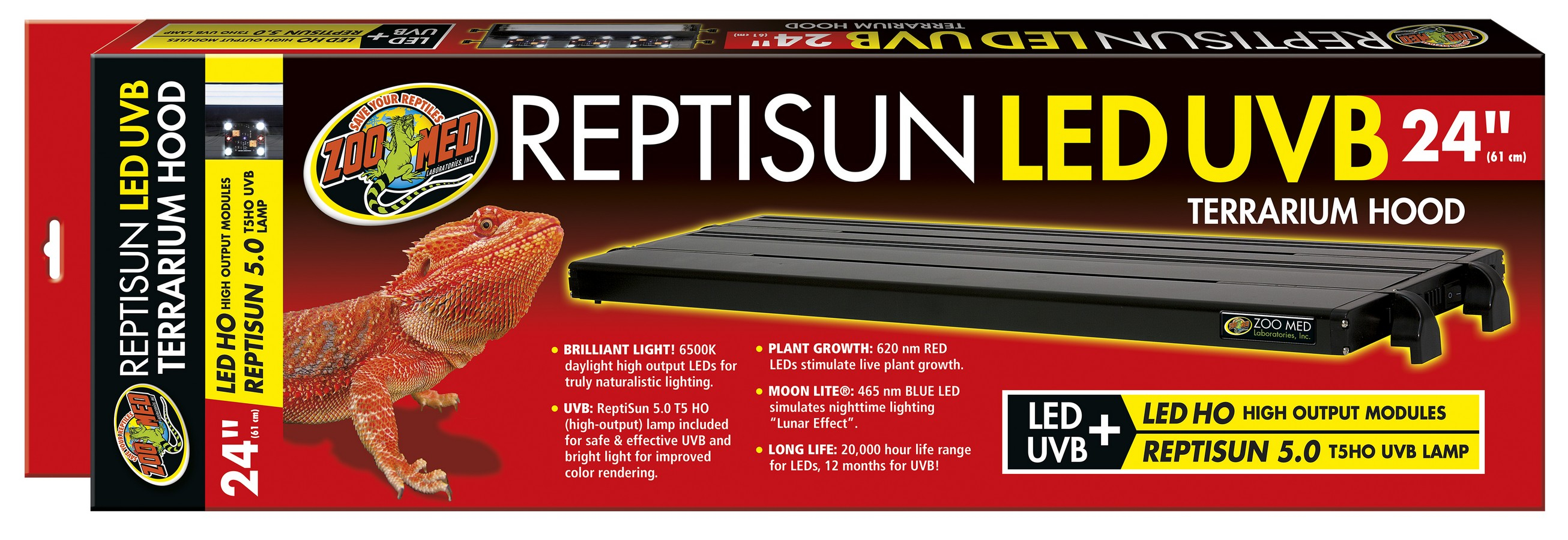 T5 Reptisun Led Uvb Terrarium Hood Zoo Med Laboratories Inc with regard to size 2612 X 900