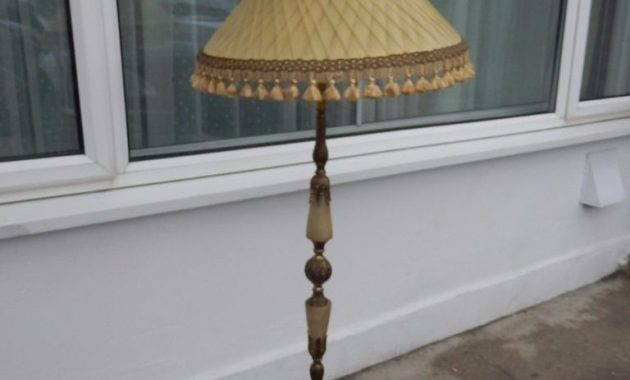 Tall Vintage Brass And Green Onyx Free Standing Upright Floor Lamp pertaining to dimensions 768 X 1024