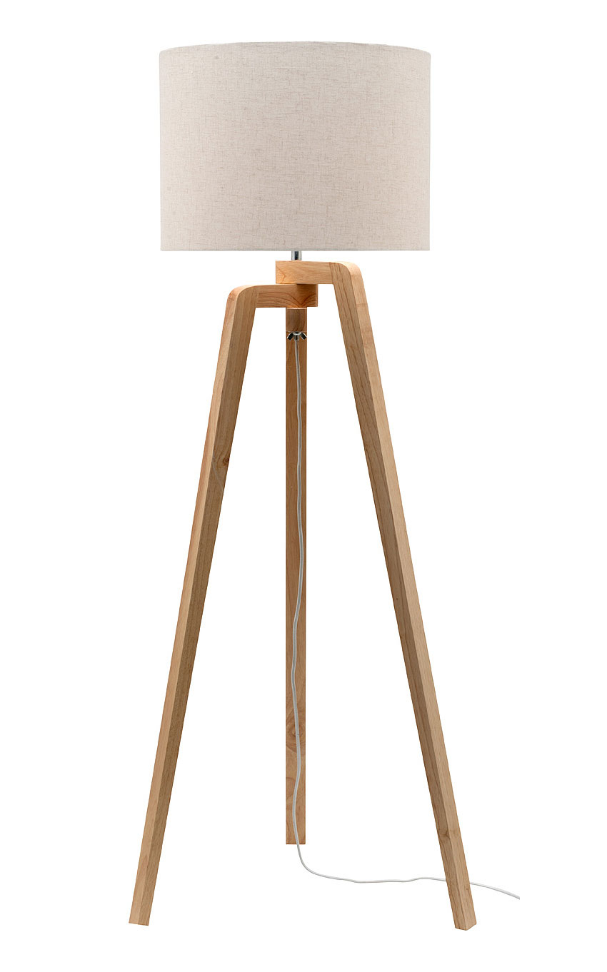 Tarifa Floor Lamp Timber Base Cotton Shade A34921 inside measurements 850 X 1362