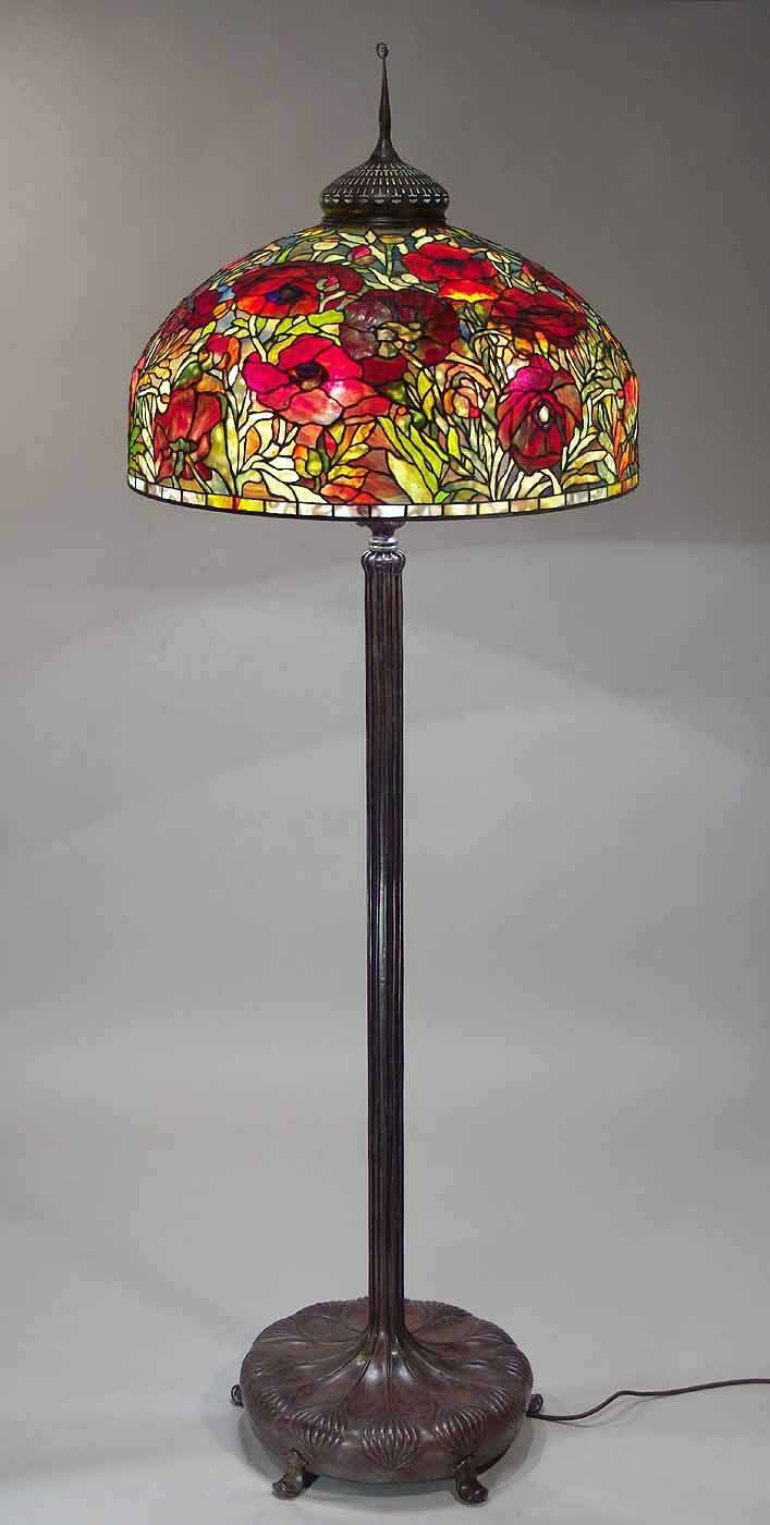 The 26 Oriental Poppy Floor Lamp Design Of Tiffany Studios Ny for size 707 X 1400