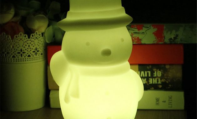 Thrisdar Rechargeable Bedside Table Desk Lamp Cute Snowman Rgb Led regarding measurements 900 X 900