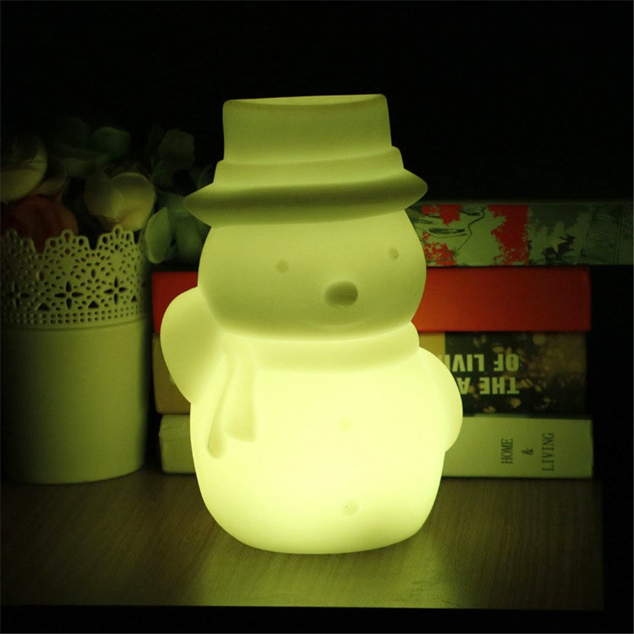 Thrisdar Rechargeable Bedside Table Desk Lamp Cute Snowman Rgb Led regarding measurements 900 X 900