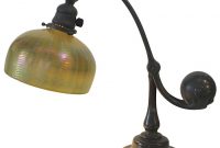 Tiffany Studios Bronze Counterbalance Desk Lamp With Damascene Shade intended for sizing 976 X 902