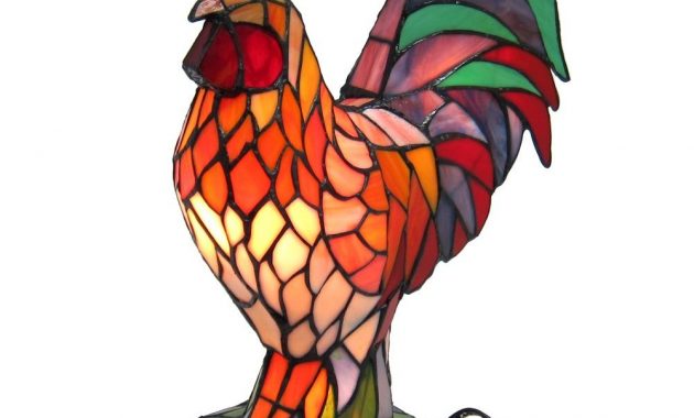 Tiffany Style Rooster Stained Glass Accent Lamp 16 Inch 3699 with sizing 1000 X 1000