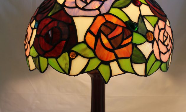 Tiffany Table Lamp 12 Inch Rose Flower Design Glass Lamp Shade With pertaining to measurements 3456 X 5184