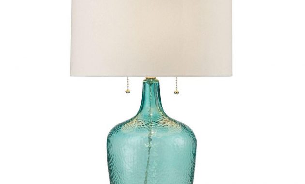 Titan Lighting 26 In Hatteras Seabreeze Hammered Glass Table Lamp in measurements 1000 X 1000