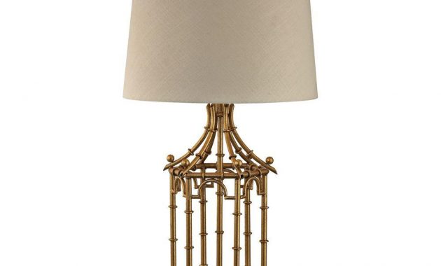 Titan Lighting 33 In Gold Leaf Bamboo Birdcage Table Lamp Tn 999269 regarding sizing 1000 X 1000