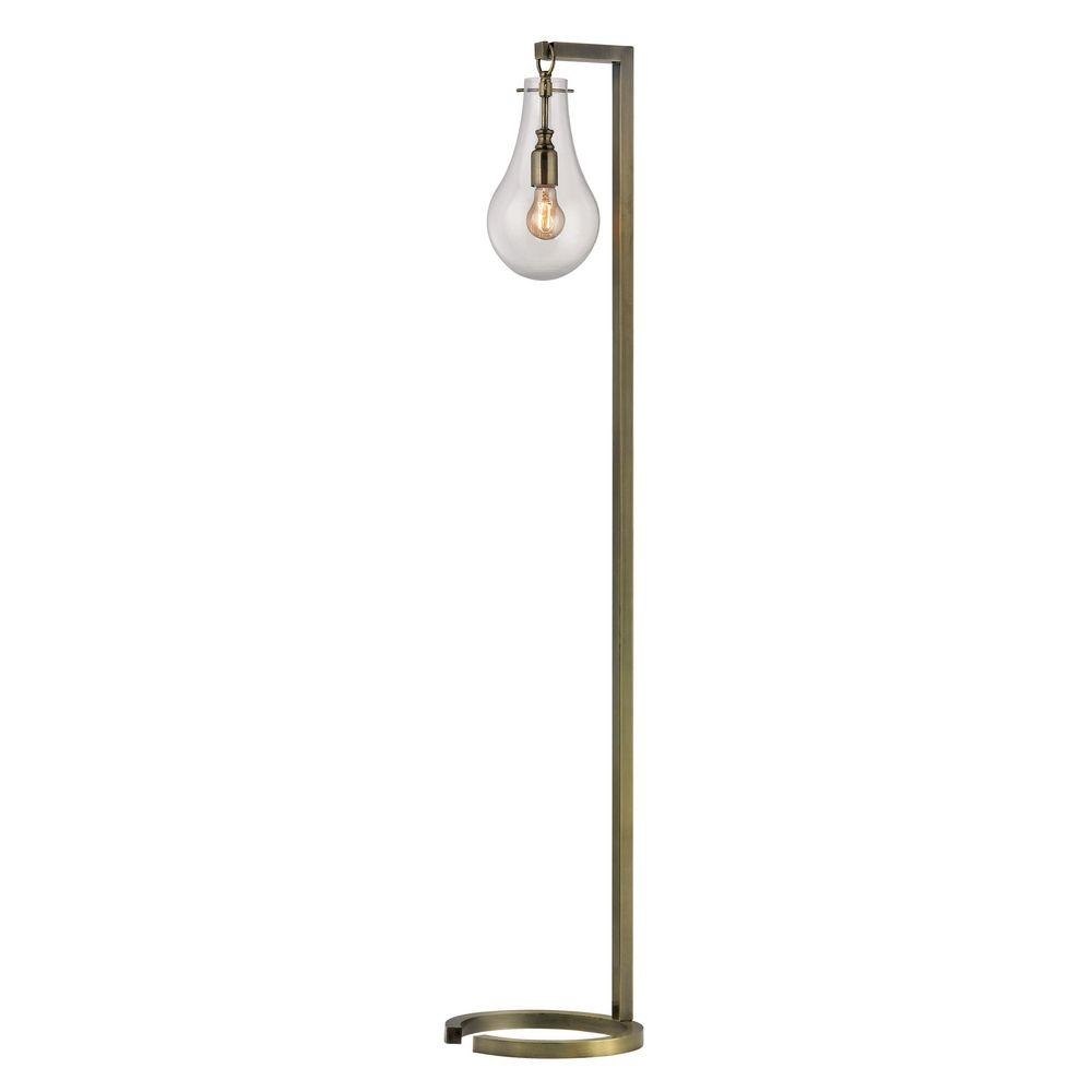 Titan Lighting 60 In Antique Brass Floor Lamp With Clear Glass pertaining to sizing 1000 X 1000