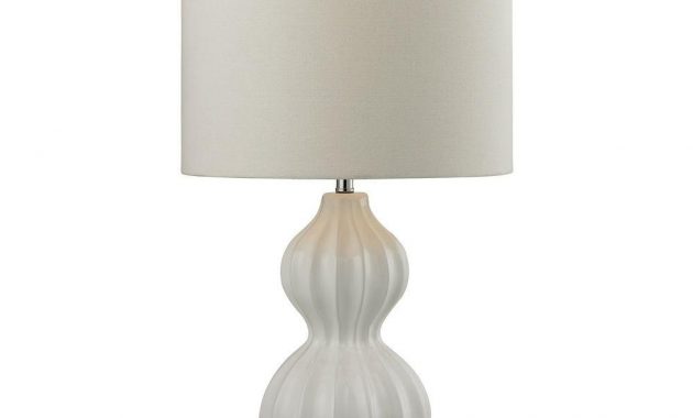 Titan Lighting Ribbed Gourd 26 In Gloss White Ceramic Table Lamp Tn in sizing 1000 X 1000