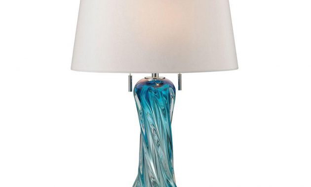 Titan Lighting Vergato 24 In Blue Free Blown Glass Table Lamp Tn intended for measurements 1000 X 1000